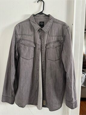 Harley-Davidson Gray Snap-Front Shirt | Large
